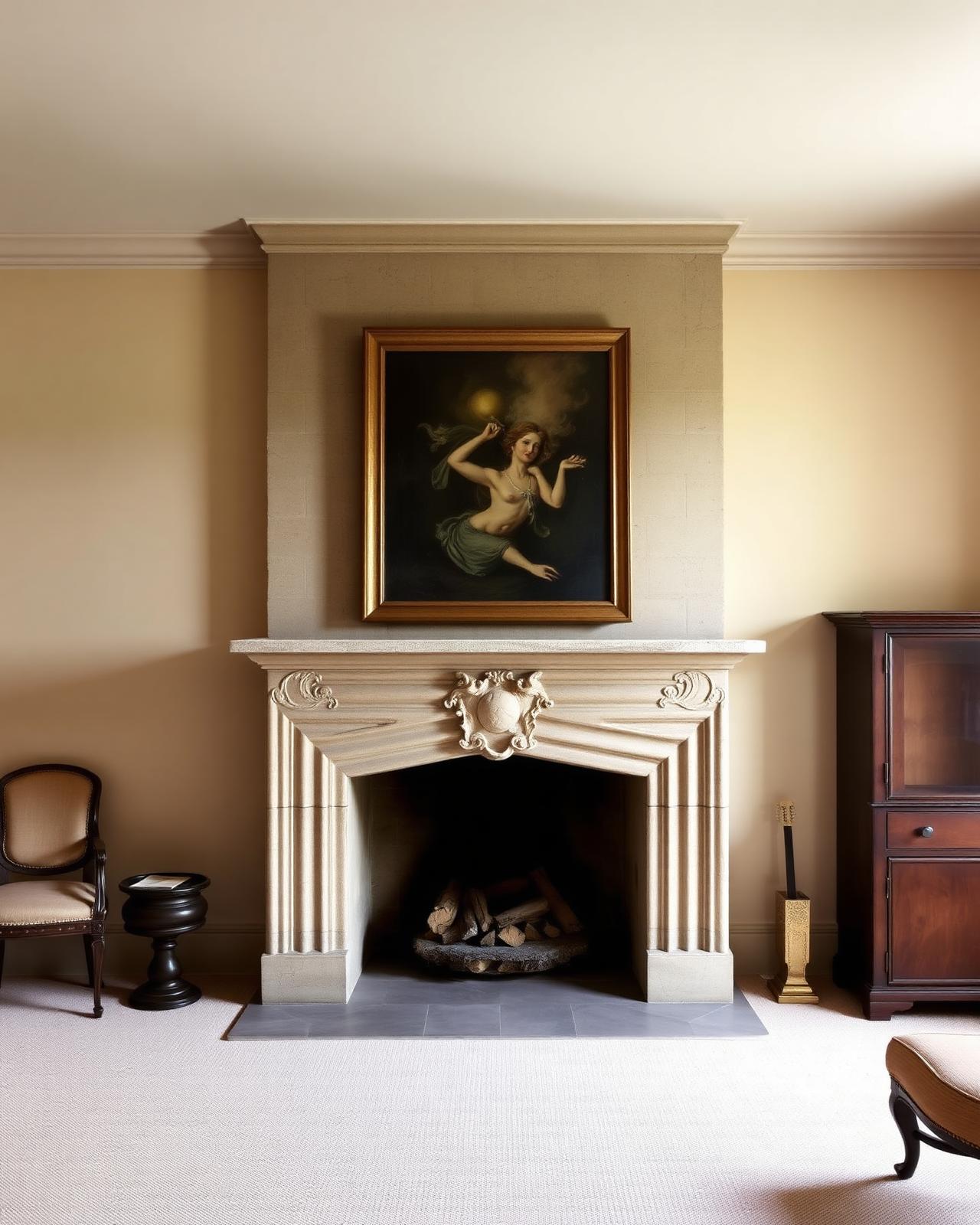Antique Provençal Fireplace Surround