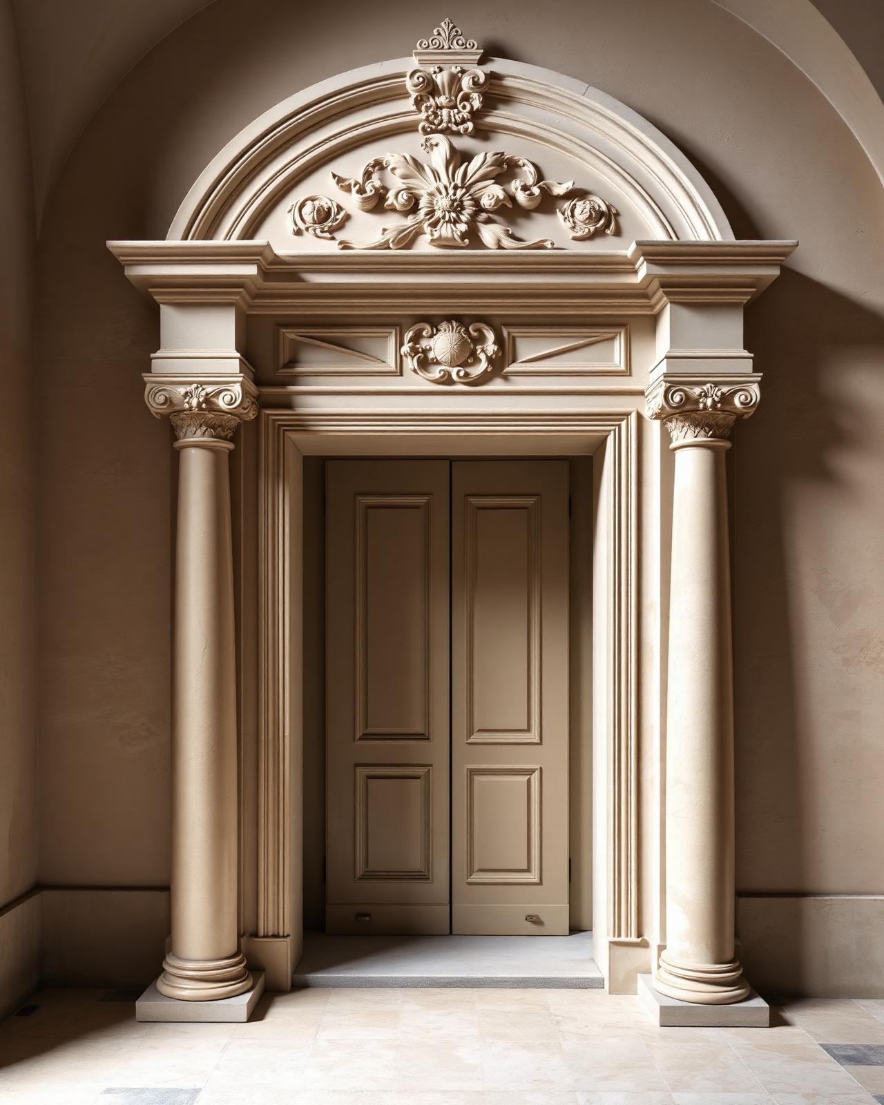 Hand-Carved Limestone Door Surround