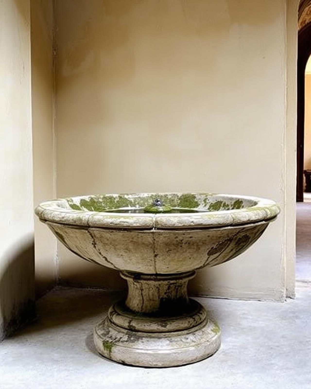 Estate Limestone Fountain Basin