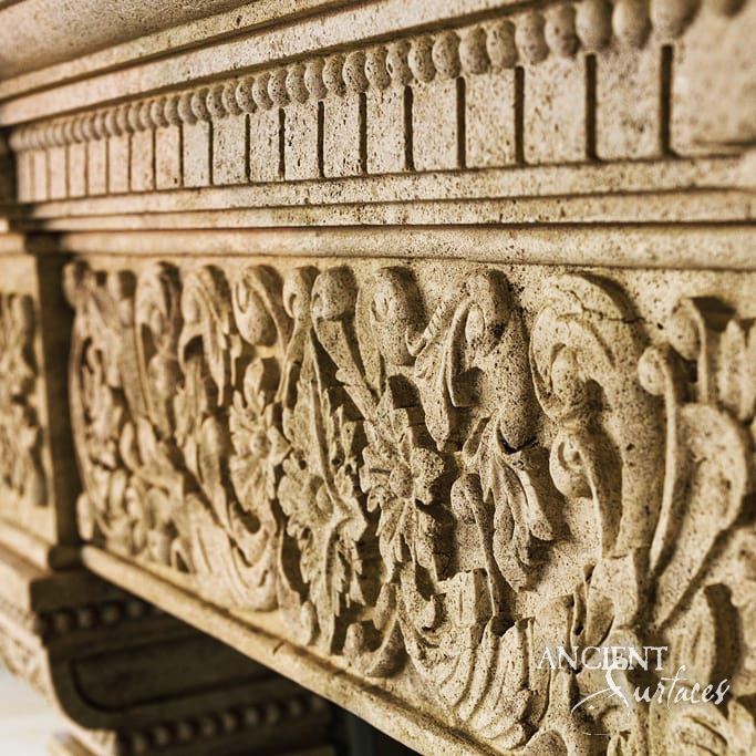 Dentil Frieze Carved Mantel Detail