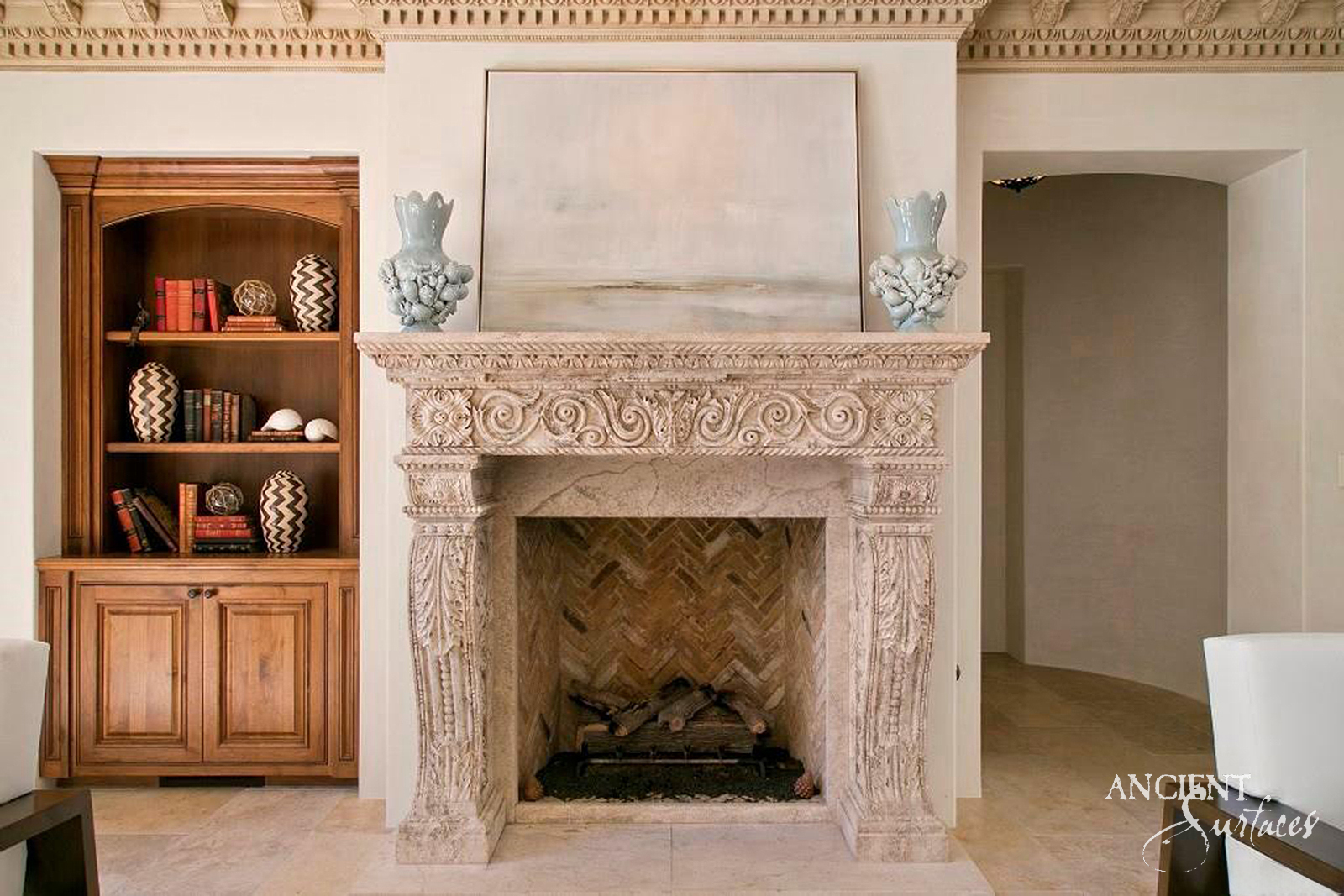 Rosette Carved Shelf Mantel